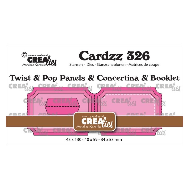 (CLCZ326)Crealies Cardzz Dies No. 326 Twist & Pop A3, Panels, Concertina, Booklet Tickets Horizontal