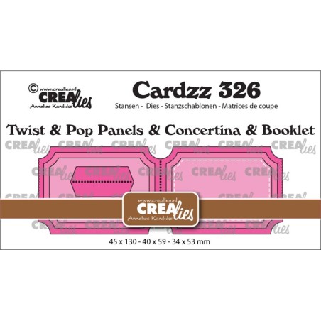 (CLCZ326)Crealies Cardzz Dies No. 326 Twist & Pop A3, Panels, Concertina, Booklet Tickets Horizontal