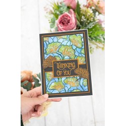 (SD-ITF-BF-EF5-GL)SHEENA In the Frame Bold Florals 5x7 Inch Embossing Folder Ginkgo Leaves