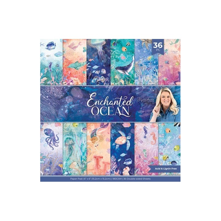 (S-EO-PAD6)Crafter's Companion Enchanted Ocean 6x6 Inch Paper Pad