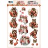 (SB10928)3D Push Out - Berries Beauties - Romantic Birds - Romantic Owl
