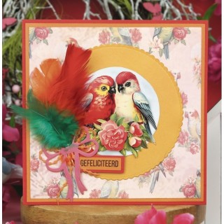 (SB10929)3D Push Out - Berries Beauties - Romantic Birds - Romantic Parrot
