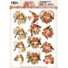 (SB10930)3D Push Out - Berries Beauties - Romantic Birds - Romantic Robin