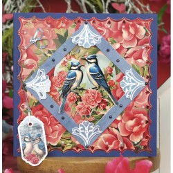 (SB10931)3D Push Out - Berries Beauties - Romantic Birds - Romantic Blue Jay