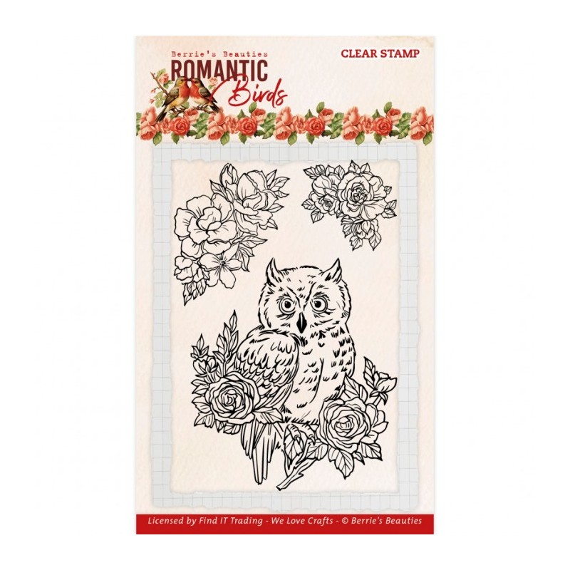 (BBCS10008)Clear Stamps - Berries Beauties - Romantic Birds - Owl