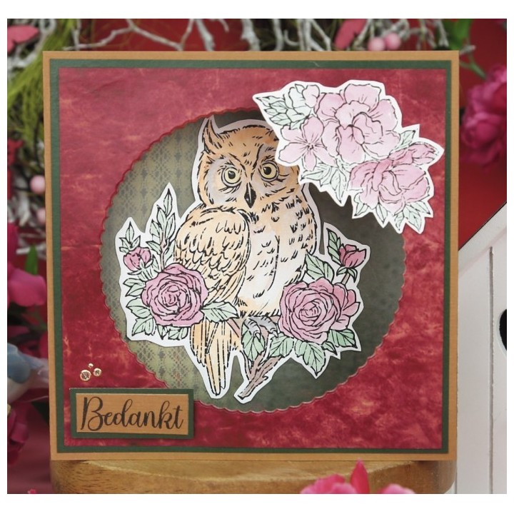 (BBCS10008)Clear Stamps - Berries Beauties - Romantic Birds - Owl