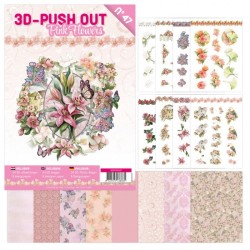 (3DPO10047)3D Push-Out Book 47 - Pink Flowers
