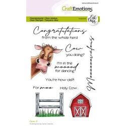 (1587)CraftEmotions clearstamps A6 - Cows 5 Text (EN) Carla Creaties