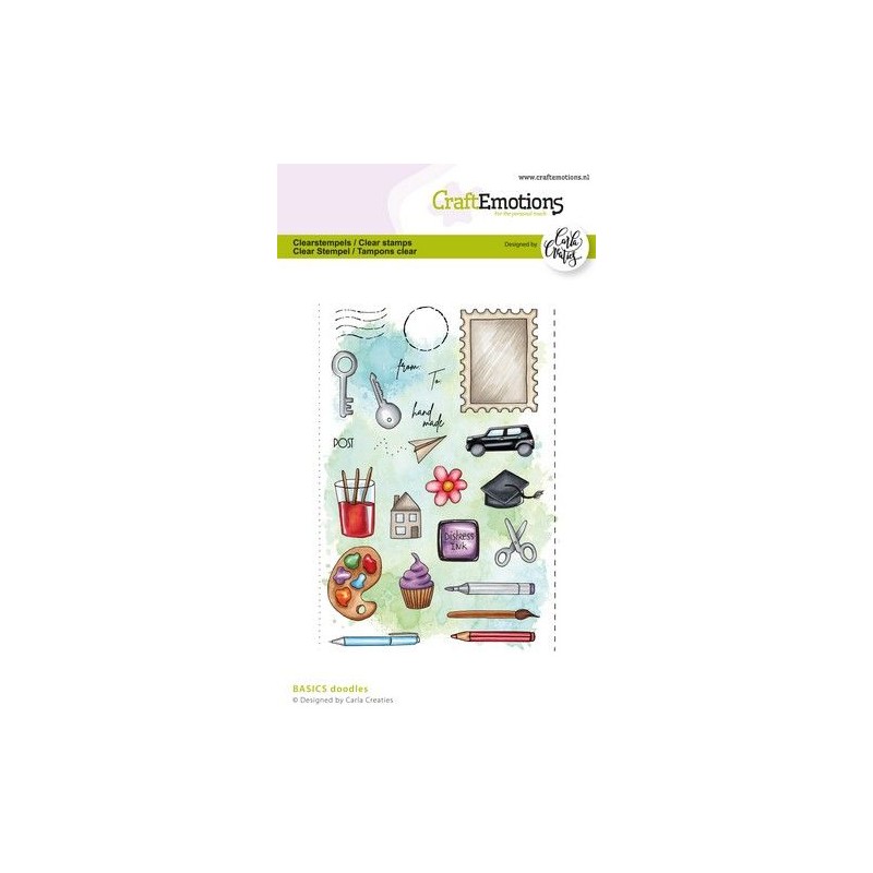 (2615)CraftEmotions clearstamps A6 - CC BASICS Doodles A6 Carla Creaties