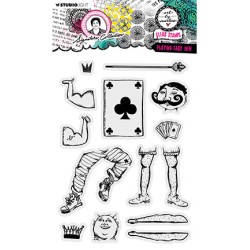 (ABM-SI-STAMP648)Studio light clear stamp Playing card men Signature Collection nr.648