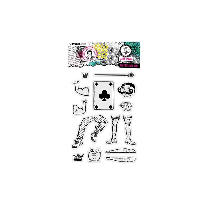 (ABM-SI-STAMP648)Studio light clear stamp Playing card men Signature Collection nr.648