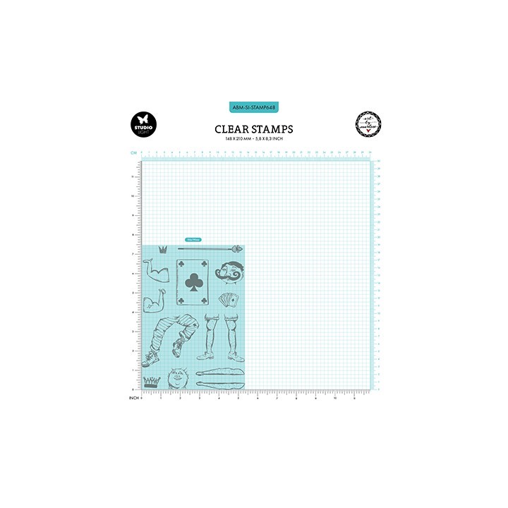 (ABM-SI-STAMP648)Studio light clear stamp Playing card men Signature Collection nr.648