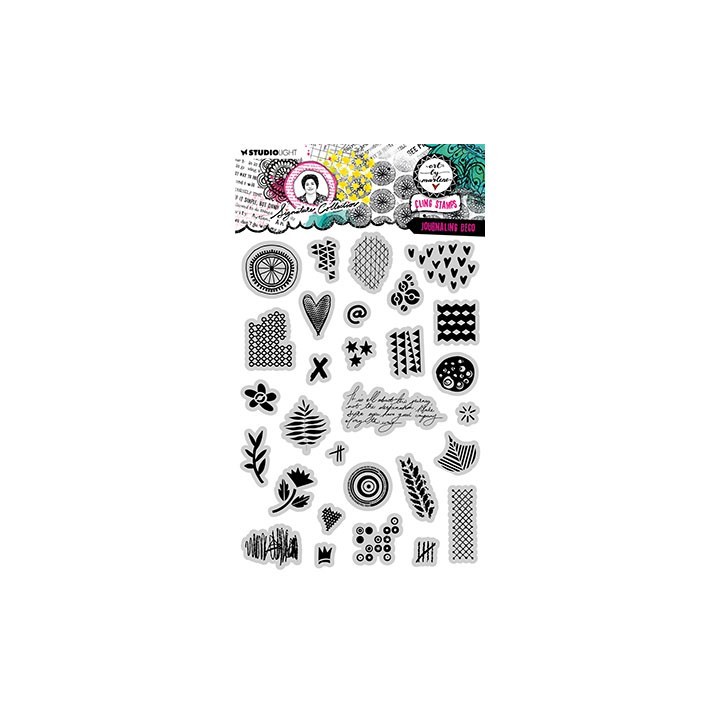 (ABM-SI-STAMP689)Studio light rubber stamp Journaling deco Signature Collection nr.689