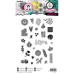 (ABM-SI-STAMP689)Studio light rubber stamp Journaling deco Signature Collection nr.689