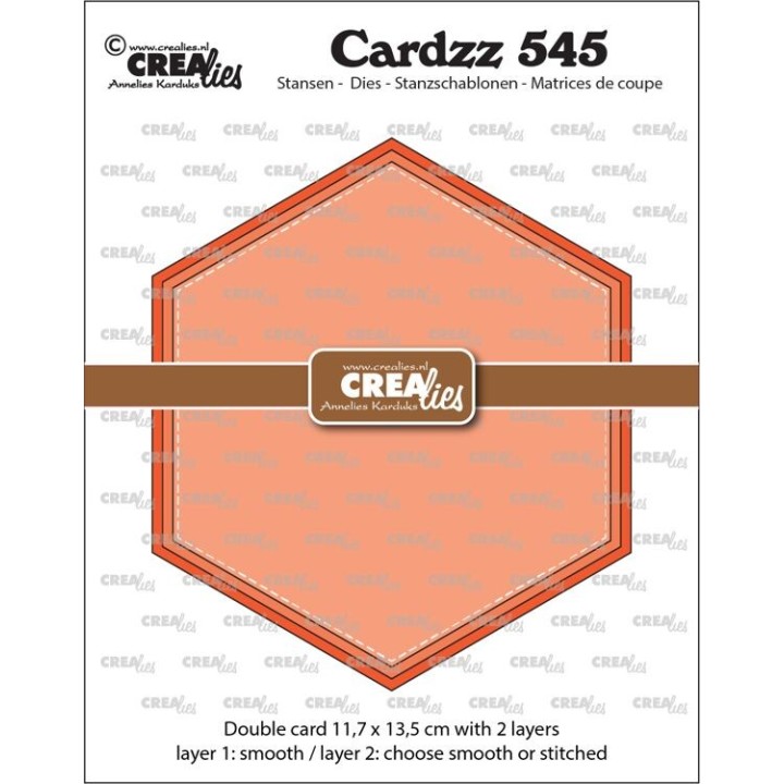 (CLCZ545)Crealies Cardzz Dubbele kaart Zeshoek 11,7x13,5cm