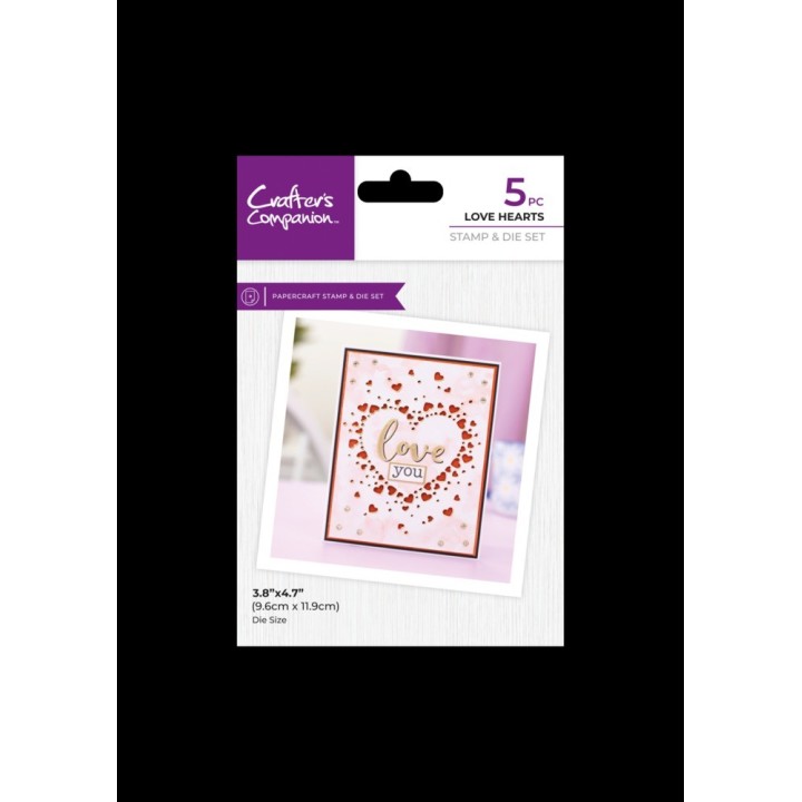 (CC-STD-LOHE)Crafter's Companion Confetti Cut In Dies Stamp & Die Love Hearts
