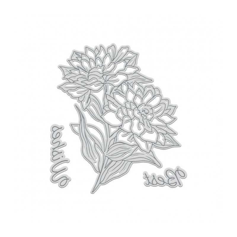 (CO729102)Couture Creations GoLetterPress Impression Stamp - Stamp 2 - Best Wishes Floral