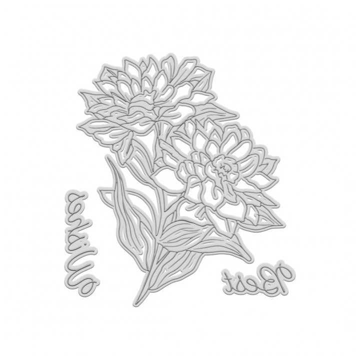 (CO729102)Couture Creations GoLetterPress Impression Stamp - Stamp 2 - Best Wishes Floral