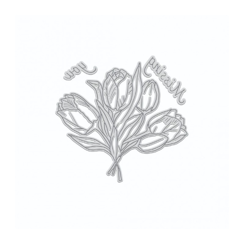 (CO729106)Couture Creations GoLetterPress Impression Stamp - Stamp 6 - Missing You Floral