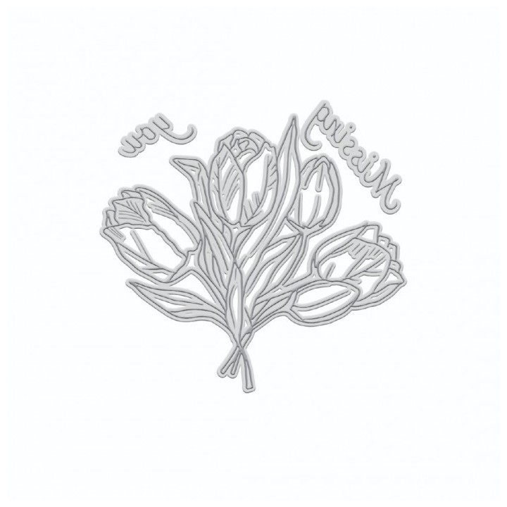 (CO729106)Couture Creations GoLetterPress Impression Stamp - Stamp 6 - Missing You Floral