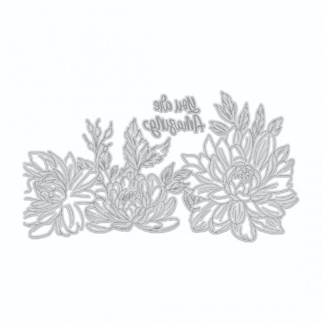 (CO729107)Couture Creations GoLetterPress Impression Stamp - Stamp 7 - You Are Amazing Floral