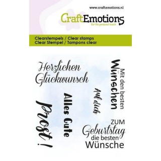 (5032)CraftEmotions clearstamps 6x7cm - Tekst Alles Gute - Prost DE
