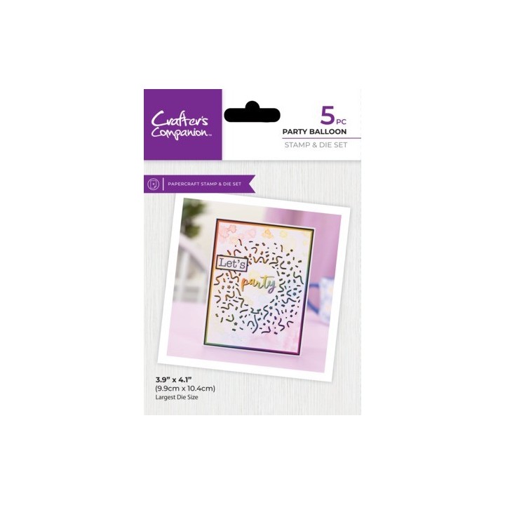(CC-STD-PABA)Crafter's Companion Confetti Cut In Dies Stamp & Die Party Balloon