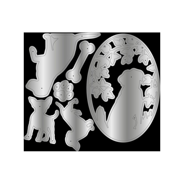 (CC-PR-MD-ITPT)Crafter's Companion Pets Rule Metal Die It's Paw-ty Time