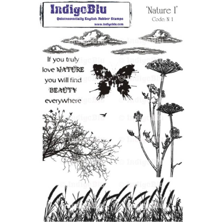 (Na I Mtd)IndigoBlu Nature I Mounted A5 Rubber Stamp