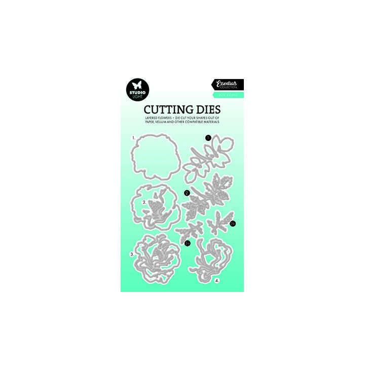 (SL-ES-CD810)Studio Light SL Cutting Die Layered - Rose & leaves Essentials