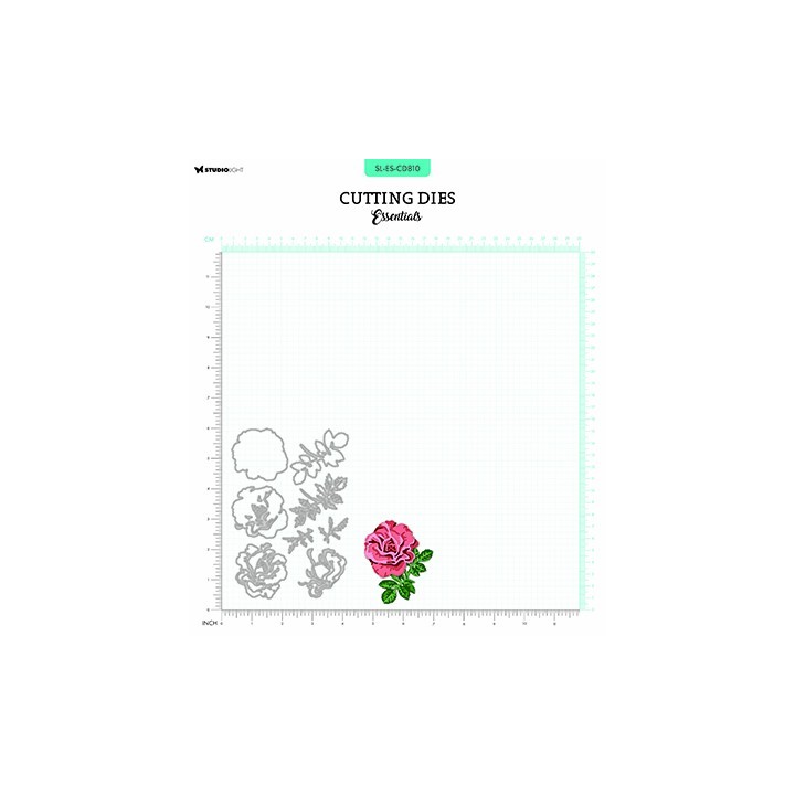 (SL-ES-CD810)Studio Light SL Cutting Die Layered - Rose & leaves Essentials