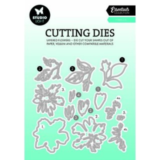 (SL-ES-CD812)Studio Light SL Cutting Die Layered - Hibiscus Essentials nr.812