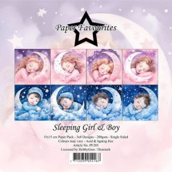 (PF285)Paper Favorites Sleeping Girl & Boy 6x6 Inch Paper Pack