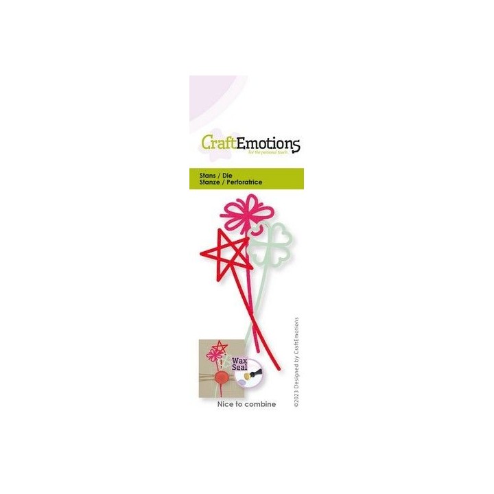 (115633/4004)CraftEmotions Die - Pins trio 2 Card 5x10cm Great for Wax Seal