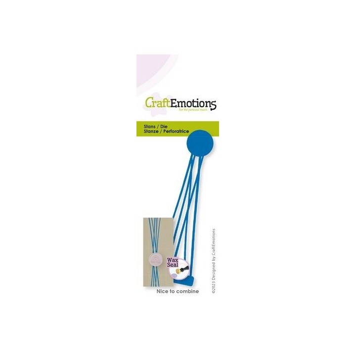 (115633/4007)CraftEmotions Die - Decorative threads long for seal Card 5x10cm Great for Wax Seal