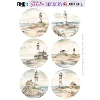 (BBSC10035)Scenery Push Out - Berries Beauties - Lighthouse - Round