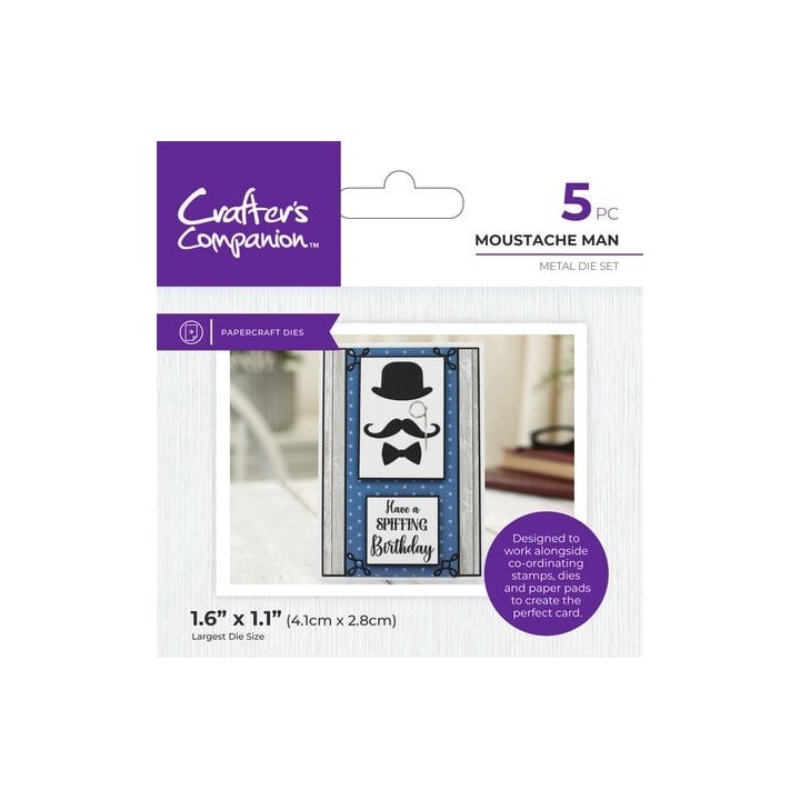 (CC-MM-MD-MOMA)Crafter's Companion Modern Man Metal Dies Mustache Man