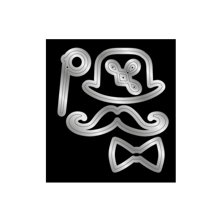 (CC-MM-MD-MOMA)Crafter's Companion Modern Man Metal Dies Mustache Man