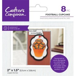 (CC-MM-STD-FOCU)Crafter's Companion Modern Man Stamp & Dies Football Cupcakes