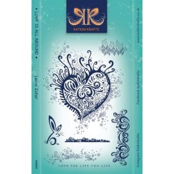 (KK0064)Katkin Krafts Love Is All Around A5 Clear Stamp Set