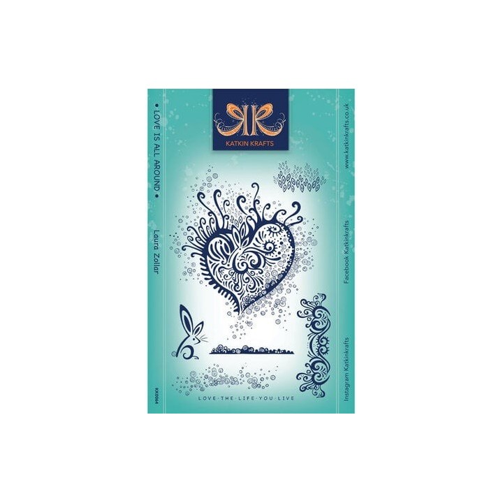 (KK0064)Katkin Krafts Love Is All Around A5 Clear Stamp Set