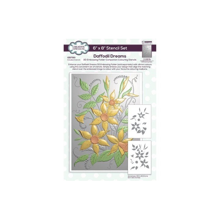 (CEST153)Creative Expressions Companion Colouring Stencil Daffodil Dreams (2pcs)