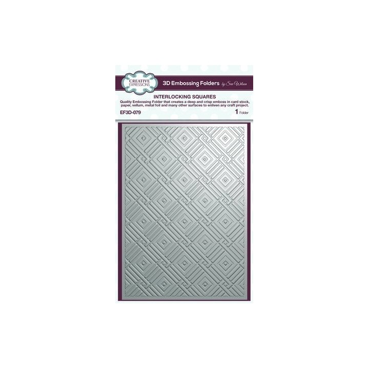 (EF3D-079)Creative Expressions Sue Wilson 3D Embossing Folder Interlocking Squares