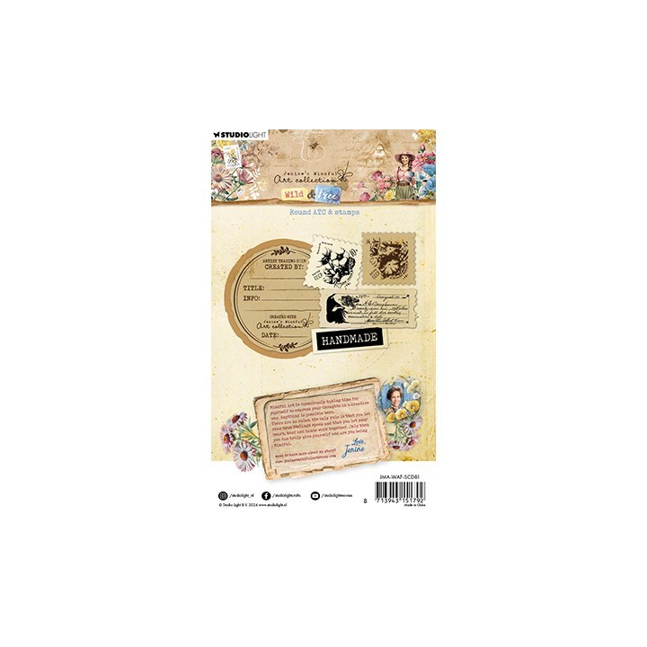(JMA-WAF-SCD81)Studio Light Stamp & Cutting Die Round ATC & stamps Wild & Free nr.81