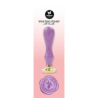 (SL-ES-WAX08)Studio Light Wax Stamp with handle Purple Made with love Essentials Tools nr.08