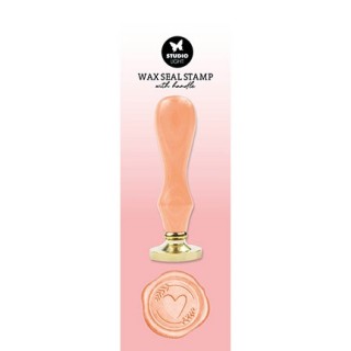 (SL-ES-WAX09)Studio Light Wax Stamp with handle Peach heart Essentials Tools nr.09
