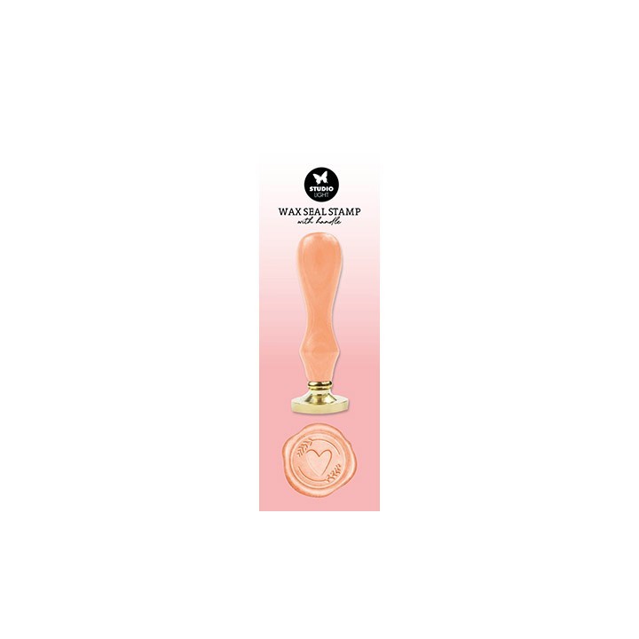 (SL-ES-WAX09)Studio Light Wax Stamp with handle Peach heart Essentials Tools nr.09