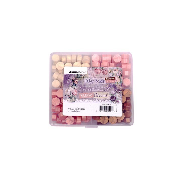 (SL-ES-WAX13)Studio Light Wax Beads 4 colors Pink Victorian Dreams nr.13
