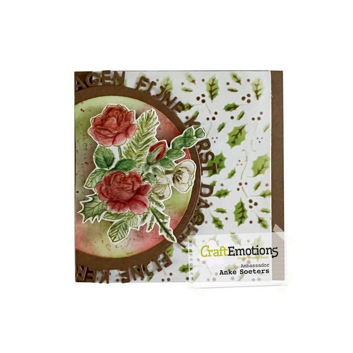 (1368)CraftEmotions clearstamps A6 - Christmas bouquet rose