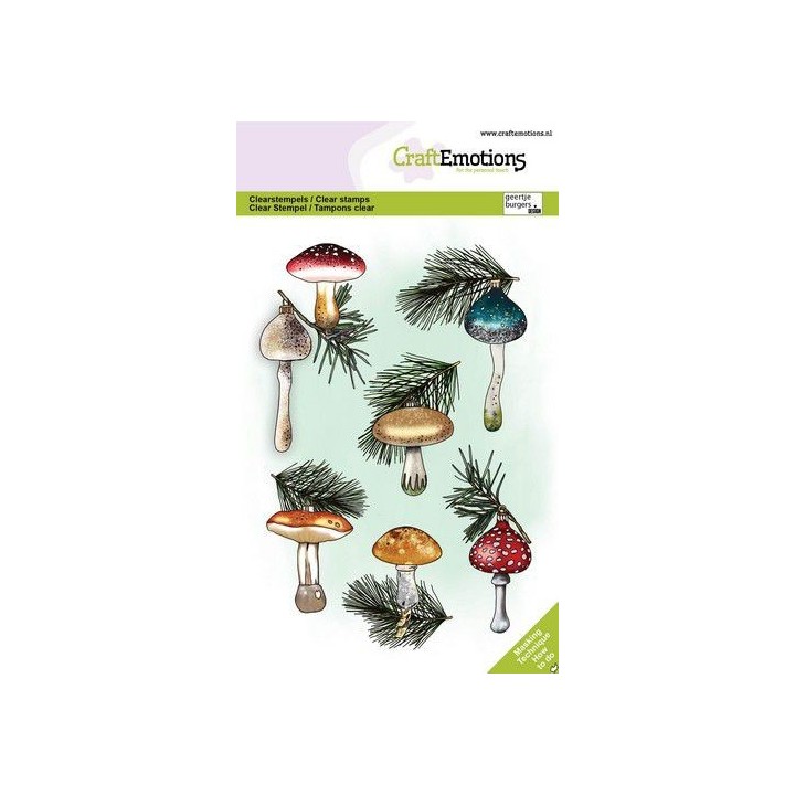 (1369)CraftEmotions clearstamps A6 - Christmas baubles mushroom